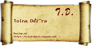 Tolna Dóra névjegykártya